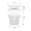 Plumbing fixture with dimensional specifications.