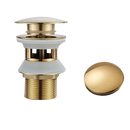 Gold and white sink drain.