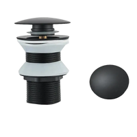 Matte black sink drain.