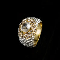 Golden Square Gemstone Ring