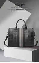Woven Crossbody Briefcase for Men - Black