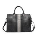Woven Crossbody Briefcase for Men - Black