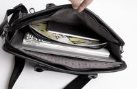 Woven Crossbody Briefcase for Men - Black