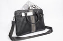 Woven Crossbody Briefcase for Men - Black