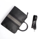 Woven Crossbody Briefcase for Men - Black