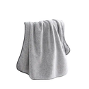 Gray microfiber towel with dark trim from trendy thickened bath towels set