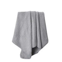 Gray striped bath towel from the Gray Stripes and Sass Microfiber Towel Set, super soft microfiber towel