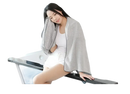 Gray supersoft microfiber towel with dark trim from the trendy Gray Stripes and Sass set