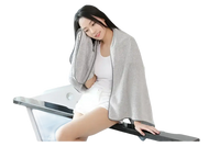 Gray supersoft microfiber towel with dark trim from the trendy Gray Stripes and Sass set