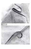 Gray supersoft microfiber towel with hanging loop from Gray Stripes and Sass Towel Set