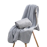 Supersoft microfiber towel from Gray Stripes and Sass microfiber towel set featuring striped gray towels