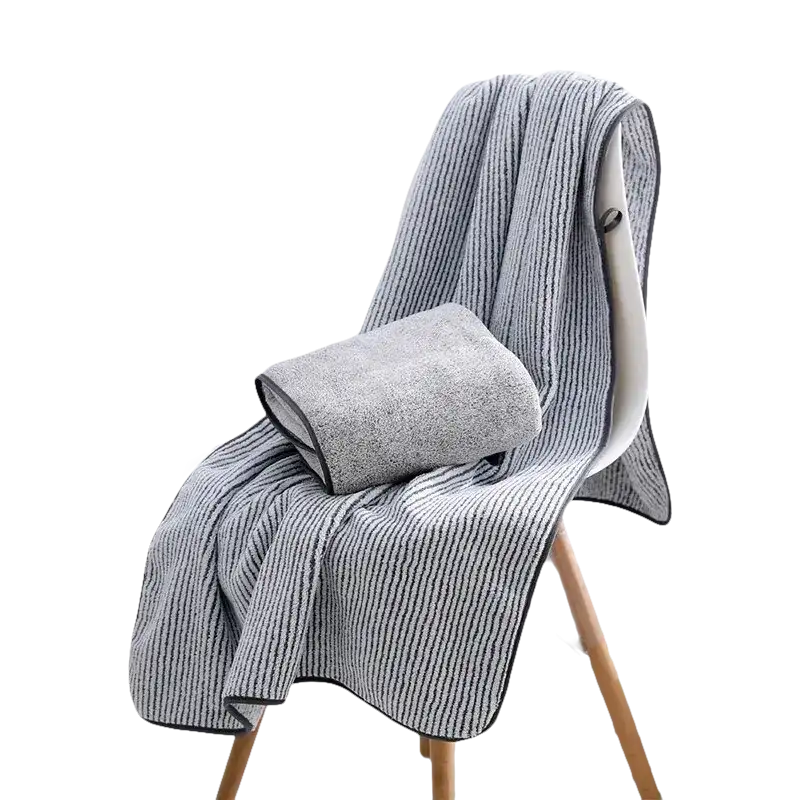 Gray Stripes and Sass Microfiber Towel Set
