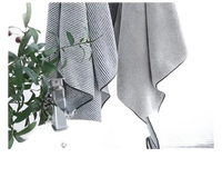 Gray striped supersoft microfiber towel from the Gray Stripes and Sass Towel Set