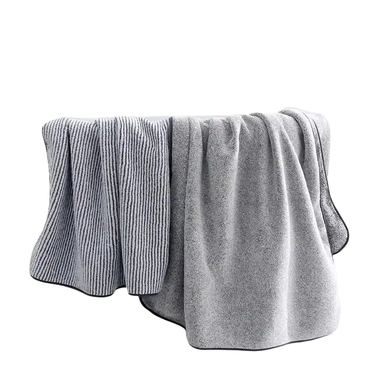 Gray Stripes and Sass Microfiber Towel Set