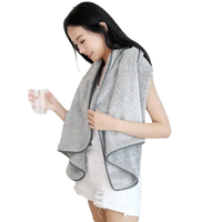 Gray towel wrap from Gray Stripes and Sass set, supersoft microfiber towel for trendy baths