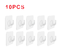 Ten transparent adhesive hooks perfect for organizing with 20pcs self-adhesive transparent hook design