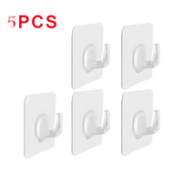 Transparent door wall hook made of 20pcs self-adhesive transparent hooks for easy hanging
