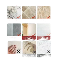 Adhesive hook application guide with 20pcs self-adhesive transparent door wall hook trendy style