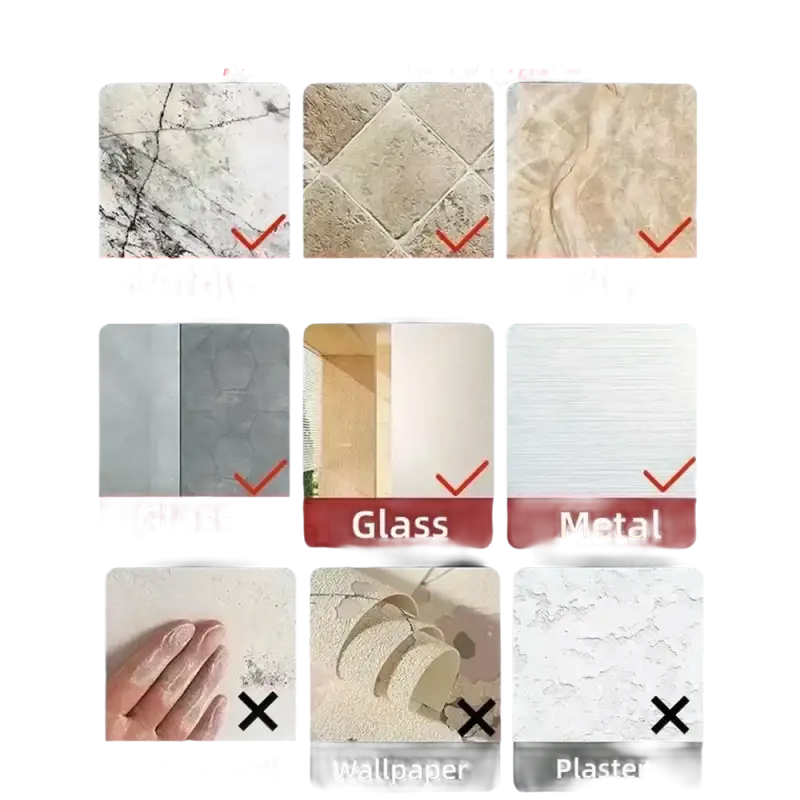 Adhesive hook application guide with 20pcs self-adhesive transparent door wall hook trendy style