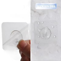Trendy 20pcs self-adhesive transparent door wall hook for easy hanging and organization