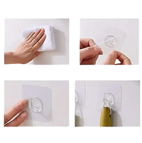 Adhesive hook installation tips for Grin and Hang 20pcs self-adhesive transparent door wall hook