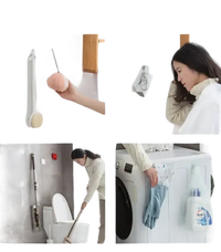 Bathroom cleaning supplies with 20pcs self-adhesive transparent hook on Grin and Hang wall hook