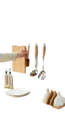 Kitchen utensils hanging on a tiled wall with trendy transparent door wall hook and 20pcs self-adhesive hook