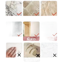 Surface compatibility guide for Grin and Hang with transparent door wall hook