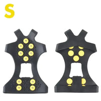 2pcs 10 Steel Studs Crampons Snow Grips Cleats for Ice and Snow Anti-Slip Rubber Traction Cleats Hiking Walking