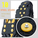 2pcs 10 Steel Studs Crampons Snow Grips Cleats for Ice and Snow Anti-Slip Rubber Traction Cleats Hiking Walking