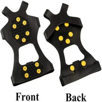 2pcs 10 Steel Studs Crampons Snow Grips Cleats for Ice and Snow Anti-Slip Rubber Traction Cleats Hiking Walking