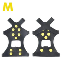 2pcs 10 Steel Studs Crampons Snow Grips Cleats for Ice and Snow Anti-Slip Rubber Traction Cleats Hiking Walking