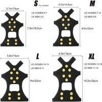 2pcs 10 Steel Studs Crampons Snow Grips Cleats for Ice and Snow Anti-Slip Rubber Traction Cleats Hiking Walking