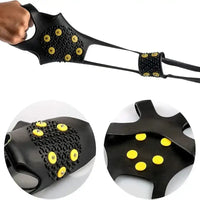 2pcs 10 Steel Studs Crampons Snow Grips Cleats for Ice and Snow Anti-Slip Rubber Traction Cleats Hiking Walking