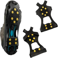 2pcs 10 Steel Studs Crampons Snow Grips Cleats for Ice and Snow Anti-Slip Rubber Traction Cleats Hiking Walking