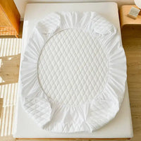 Waterproof Throw Mattress Cover Bed Fitted Sheet Mattress Protector Single/Double/140/160 Muti Size Gray/White