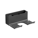 Black metal wall-mounted organizer.