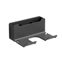 Black metal wall-mounted organizer.