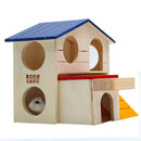 Hamster Haven: Blue Roof Chew Villa 🐹🏡💙 - 17x17x15 / Blue top villa