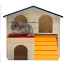 Hamster Haven: Blue Roof Chew Villa 🐹🏡💙 - 17x17x15 / Blue top villa