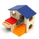 Hamster Haven: Blue Roof Chew Villa 🐹🏡💙 - 17x17x15 / Blue top villa