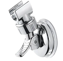 Chrome shower head holder with suction cup.