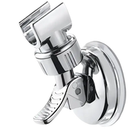 Chrome shower head holder with suction cup.