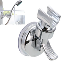Chrome shower head holder with suction cup.