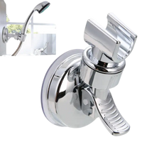 Chrome shower head holder with suction cup.