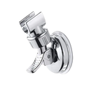 Chrome shower head holder with suction cup.