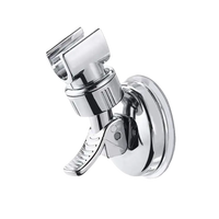Chrome shower head holder with suction cup.
