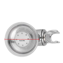Chrome shower head holder with suction cup.
