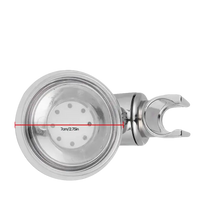 Chrome shower head holder with suction cup.