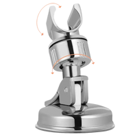 Chrome shower head holder with suction cup.
